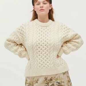 Hill House Cream Cable Knit Kennedy Sweater XS-Small